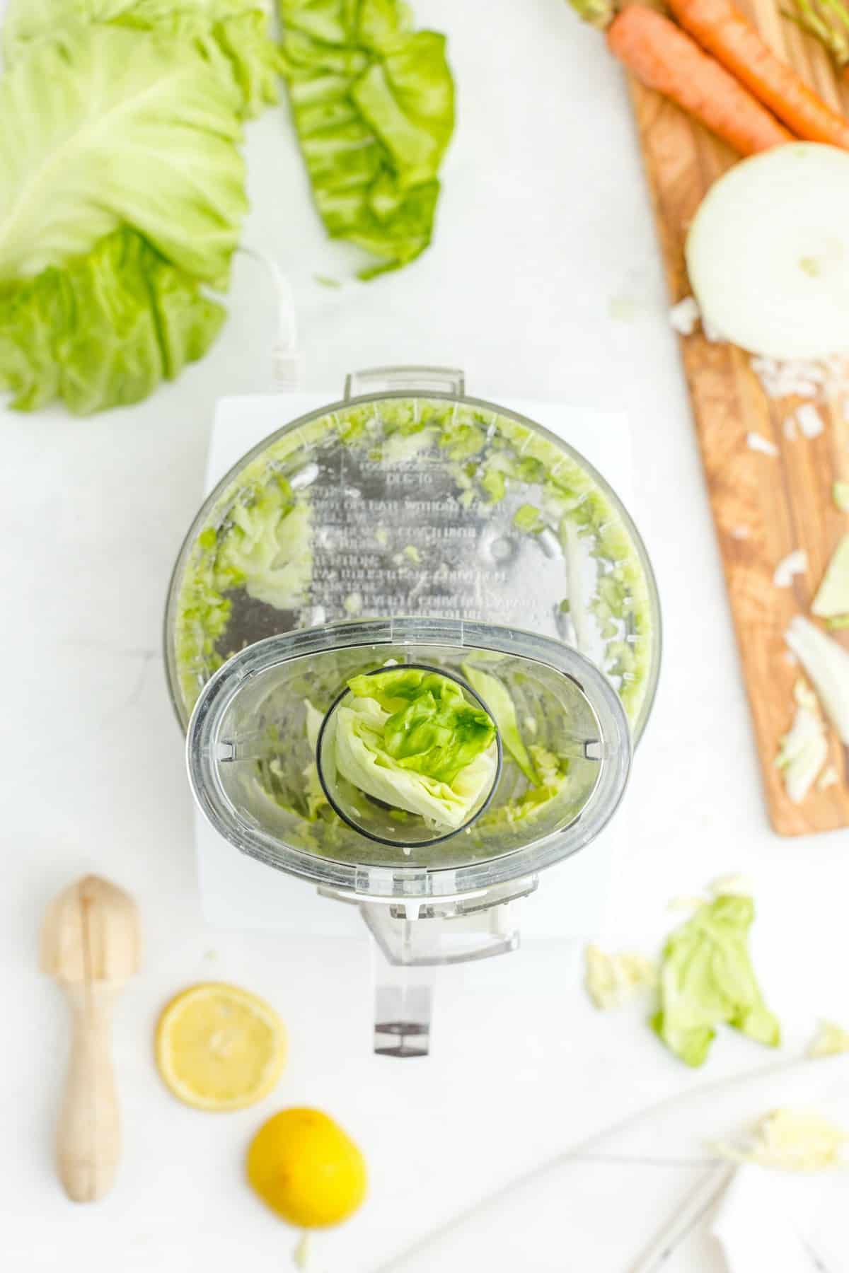 chop cabbage in a food processor